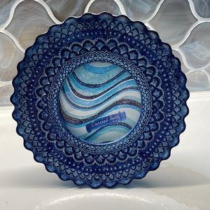 COPY - Round blue picture frame. New, no tags.